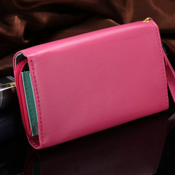 General Use! Pouch Wallet PU Leather Case for iphone 5s, 4s, 6 4.7inch, 5C, for Samsung Galaxy S3 S4 S5 Cover Crown Card Slot