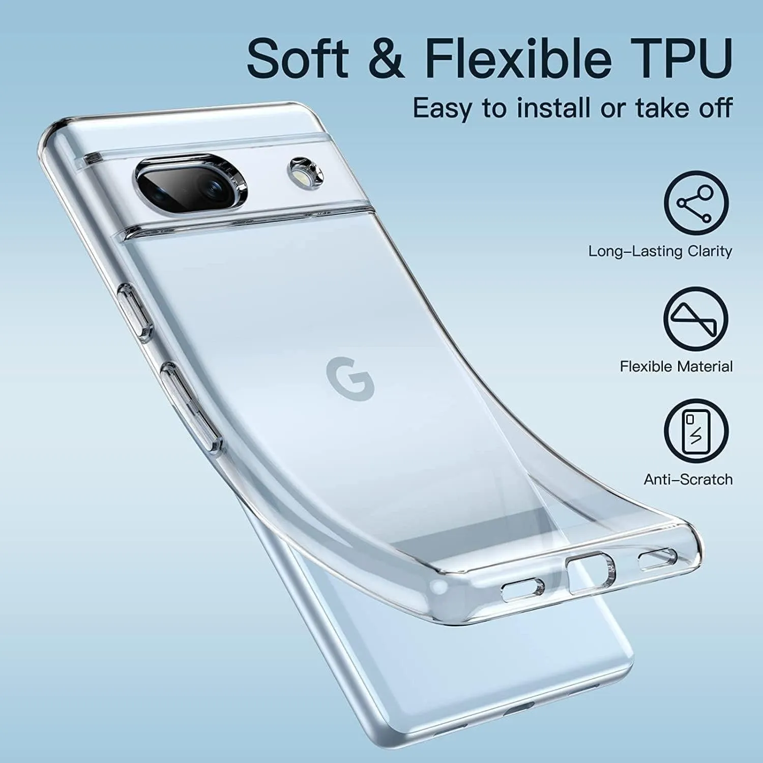 Google Pixel 8A Silicone Gel Ultra Slim Case Clear