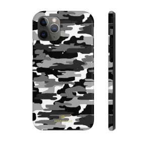 Grey Camo Print iPhone Case, Military Print Case Mate Tough Samsung Galaxy Phone Cases