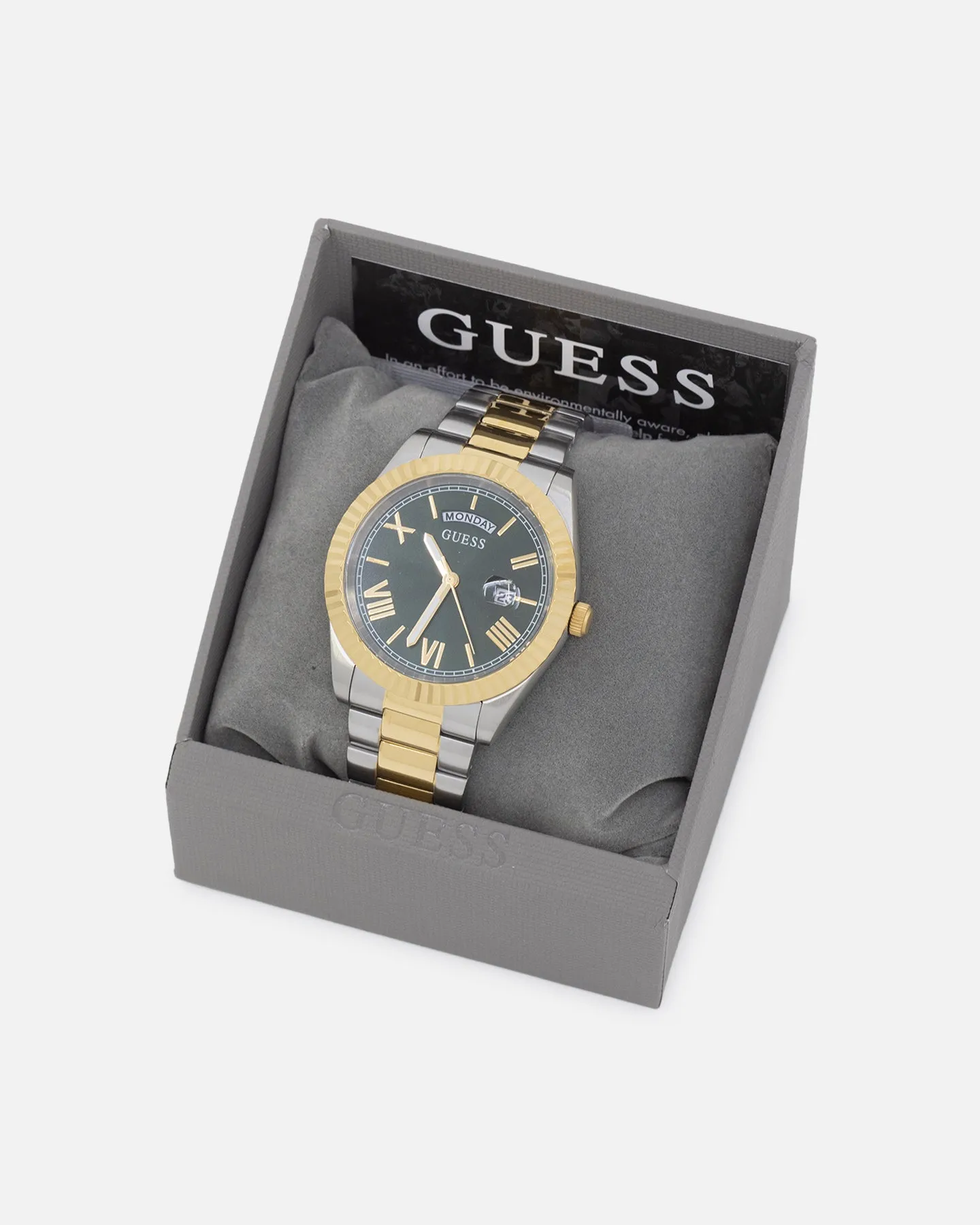 Guess Mainline Connoisseur Watch Silver/Gold/Green