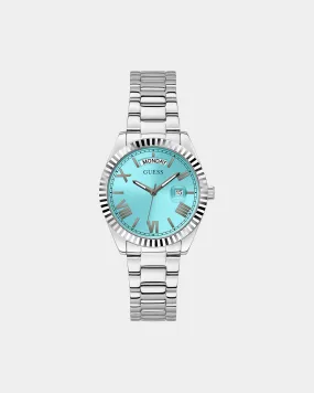 Guess Mainline Women's Luna Watch Silver/Aqua Blue