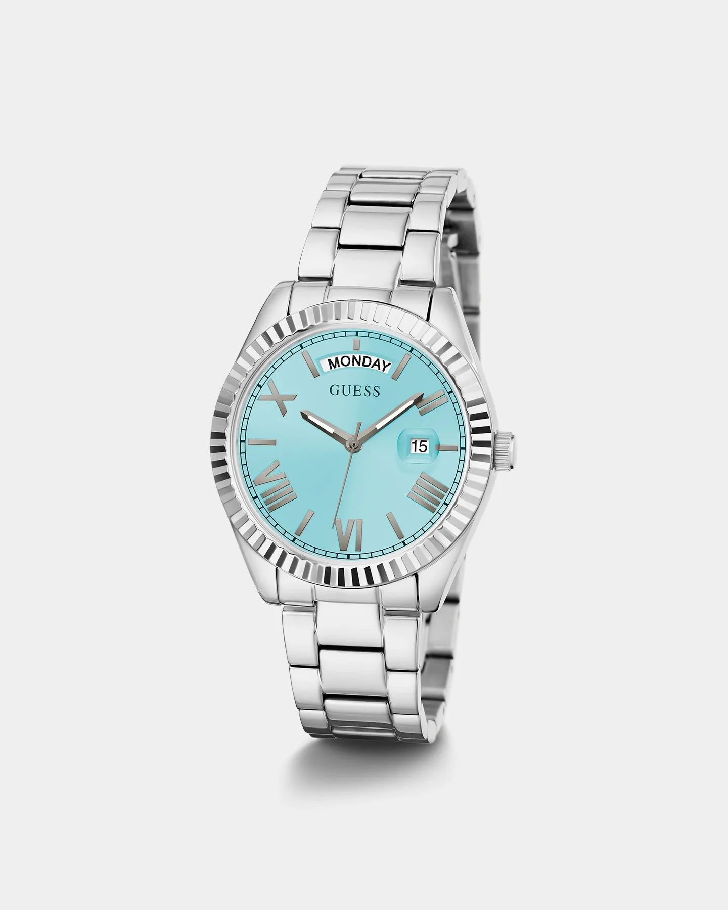 Guess Mainline Women's Luna Watch Silver/Aqua Blue