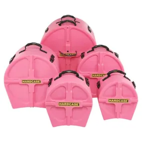 Hardcase HPROCKFUS2P 5 Piece RockFusion2 Drum Case Set (Pink)