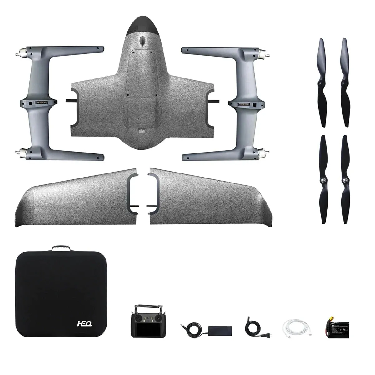 HEQ Swan Voyager Flying Wing VTOL with 3 Axis Gimbal 4K Camera