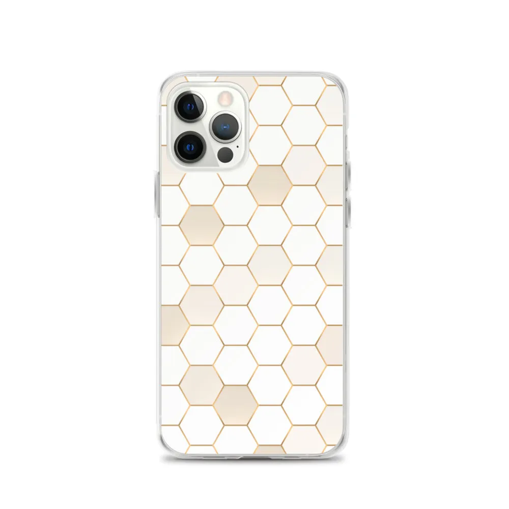 Honeycomb Hexagonal iPhone 15 14 13 12 Pro Max Case, Geographic Print Cute iPhone 11 Mini SE XS XR X 7 8 Cell Phone Cover