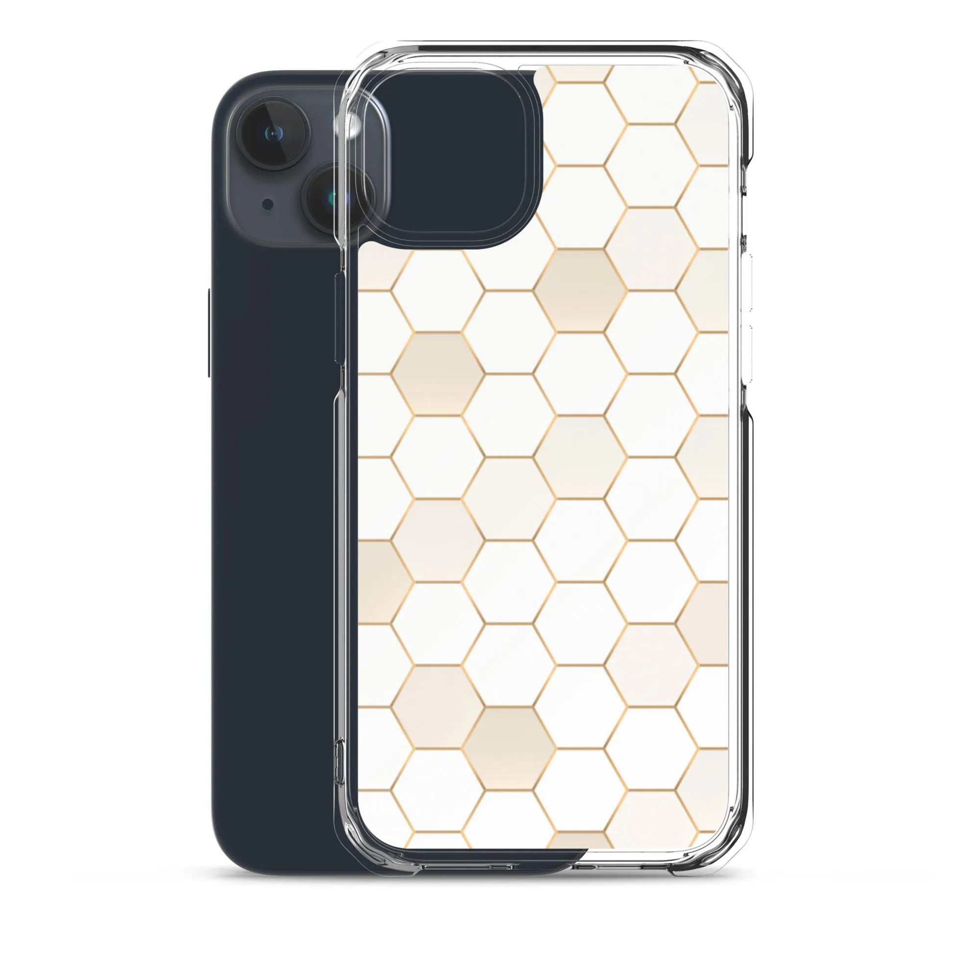 Honeycomb Hexagonal iPhone 15 14 13 12 Pro Max Case, Geographic Print Cute iPhone 11 Mini SE XS XR X 7 8 Cell Phone Cover