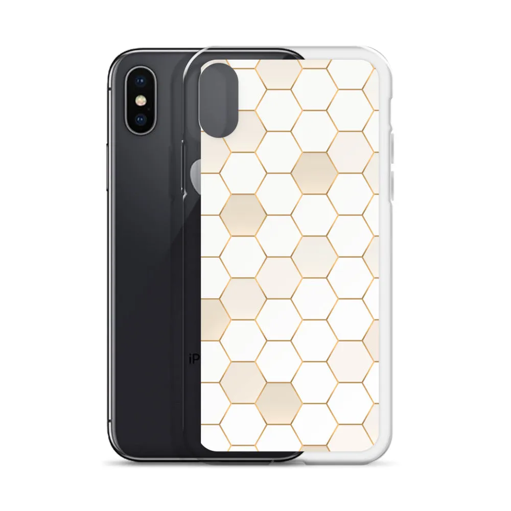 Honeycomb Hexagonal iPhone 15 14 13 12 Pro Max Case, Geographic Print Cute iPhone 11 Mini SE XS XR X 7 8 Cell Phone Cover