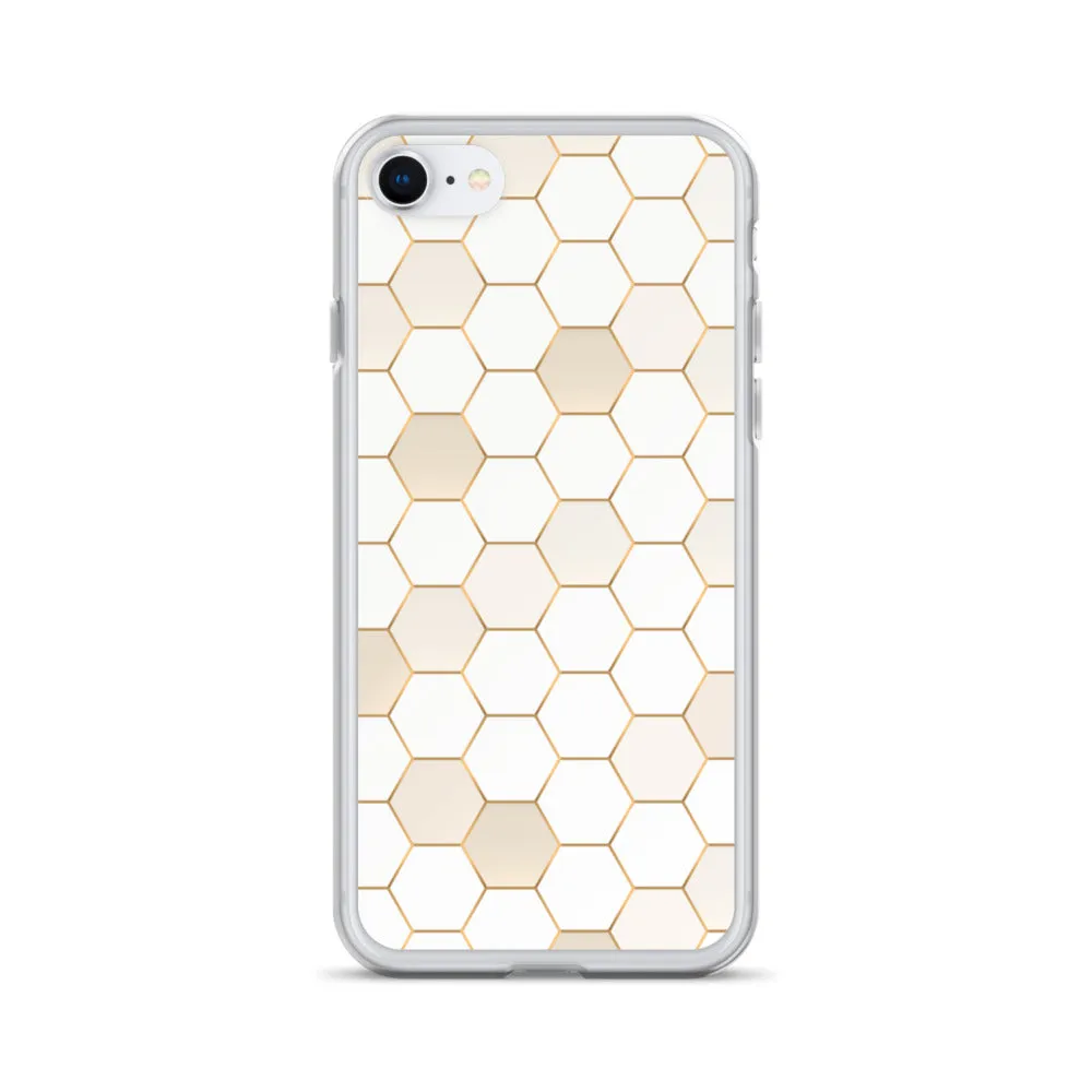 Honeycomb Hexagonal iPhone 15 14 13 12 Pro Max Case, Geographic Print Cute iPhone 11 Mini SE XS XR X 7 8 Cell Phone Cover