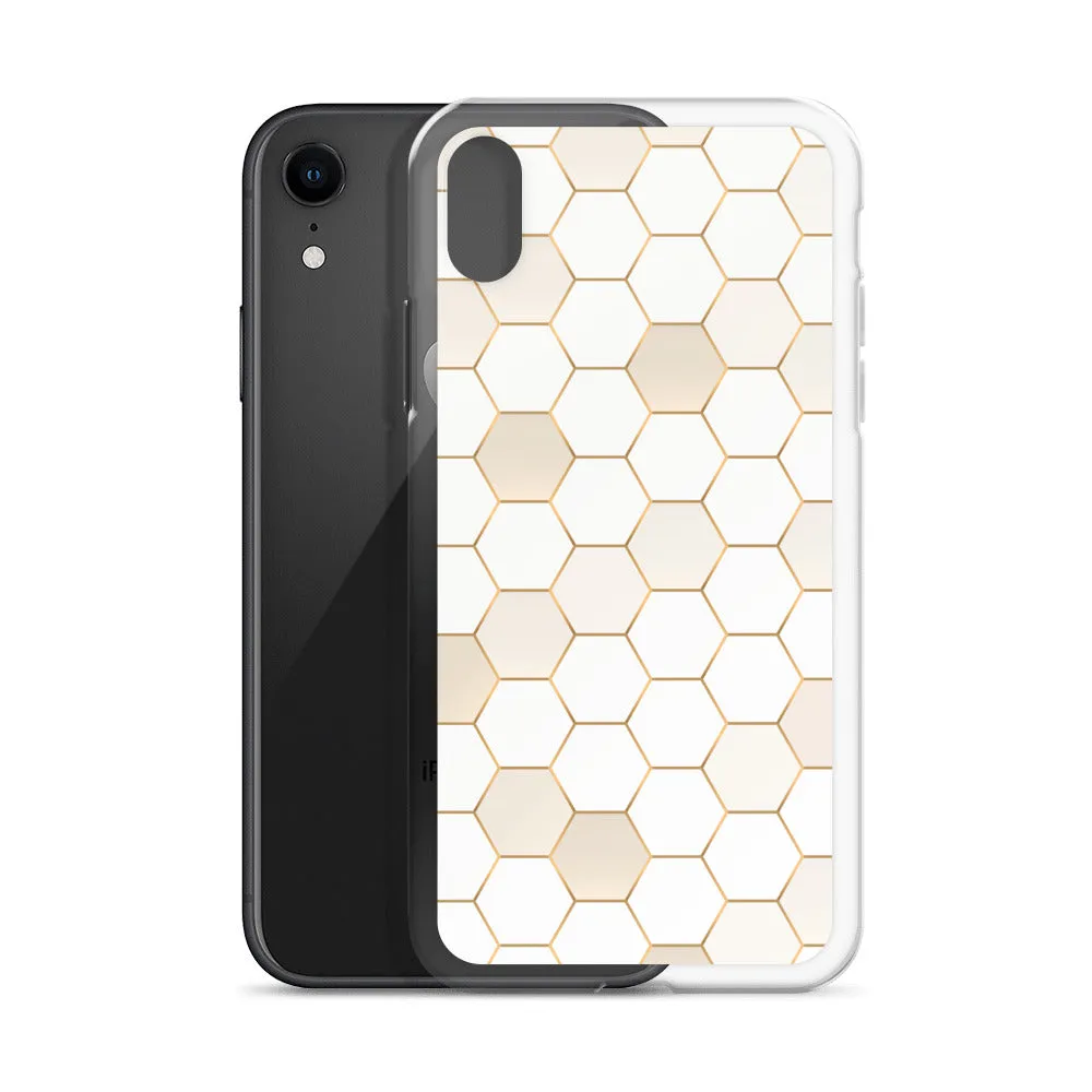 Honeycomb Hexagonal iPhone 15 14 13 12 Pro Max Case, Geographic Print Cute iPhone 11 Mini SE XS XR X 7 8 Cell Phone Cover