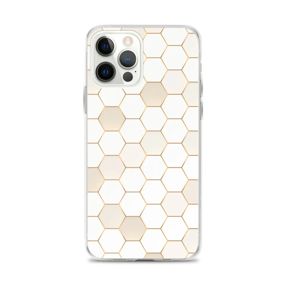 Honeycomb Hexagonal iPhone 15 14 13 12 Pro Max Case, Geographic Print Cute iPhone 11 Mini SE XS XR X 7 8 Cell Phone Cover