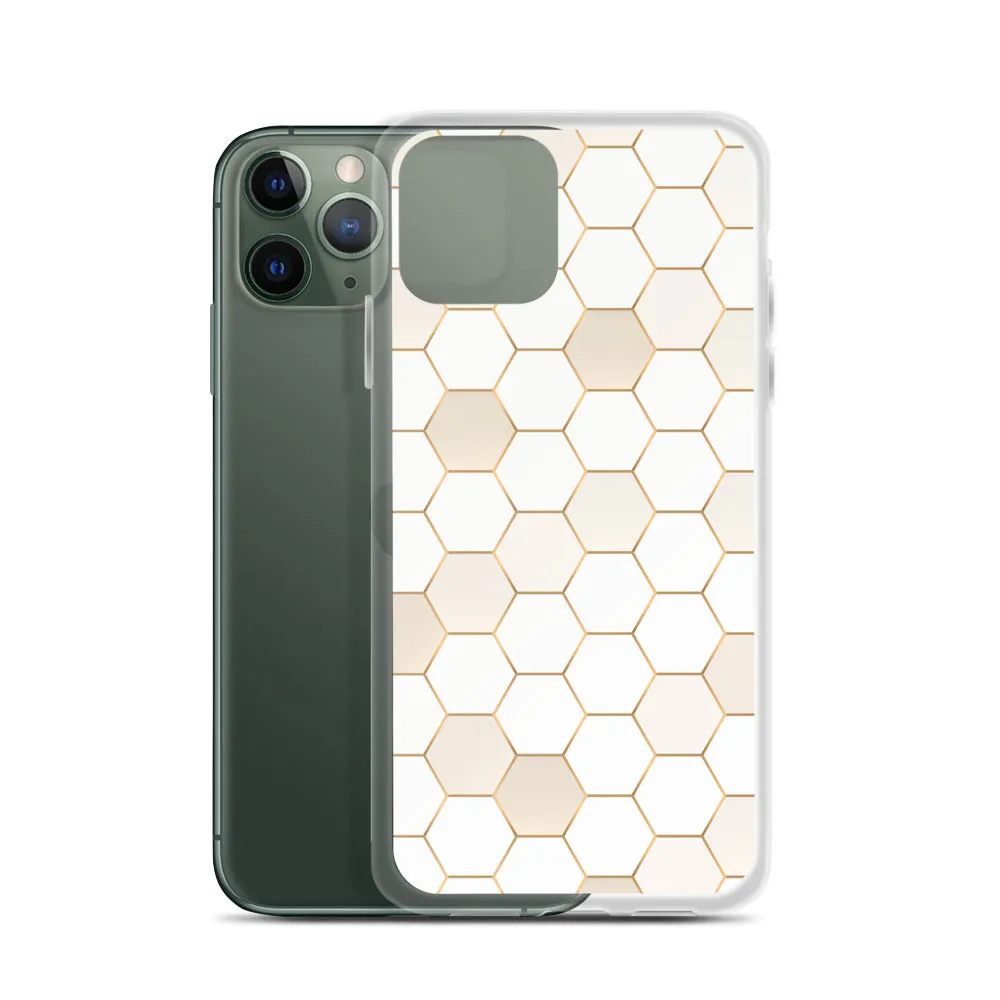 Honeycomb Hexagonal iPhone 15 14 13 12 Pro Max Case, Geographic Print Cute iPhone 11 Mini SE XS XR X 7 8 Cell Phone Cover