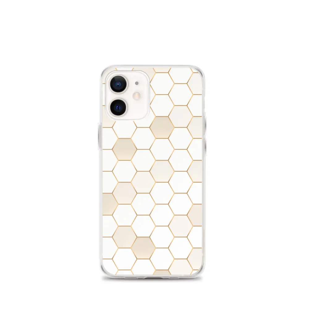 Honeycomb Hexagonal iPhone 15 14 13 12 Pro Max Case, Geographic Print Cute iPhone 11 Mini SE XS XR X 7 8 Cell Phone Cover