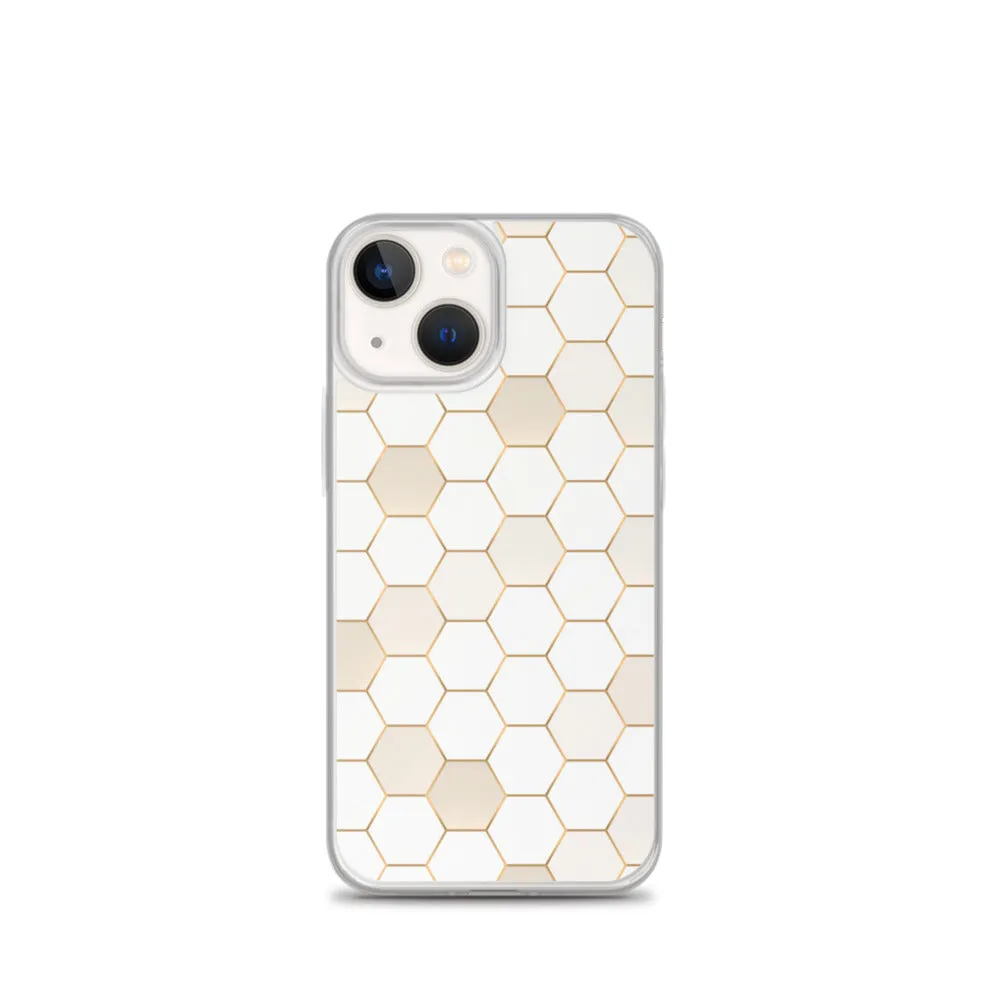 Honeycomb Hexagonal iPhone 15 14 13 12 Pro Max Case, Geographic Print Cute iPhone 11 Mini SE XS XR X 7 8 Cell Phone Cover