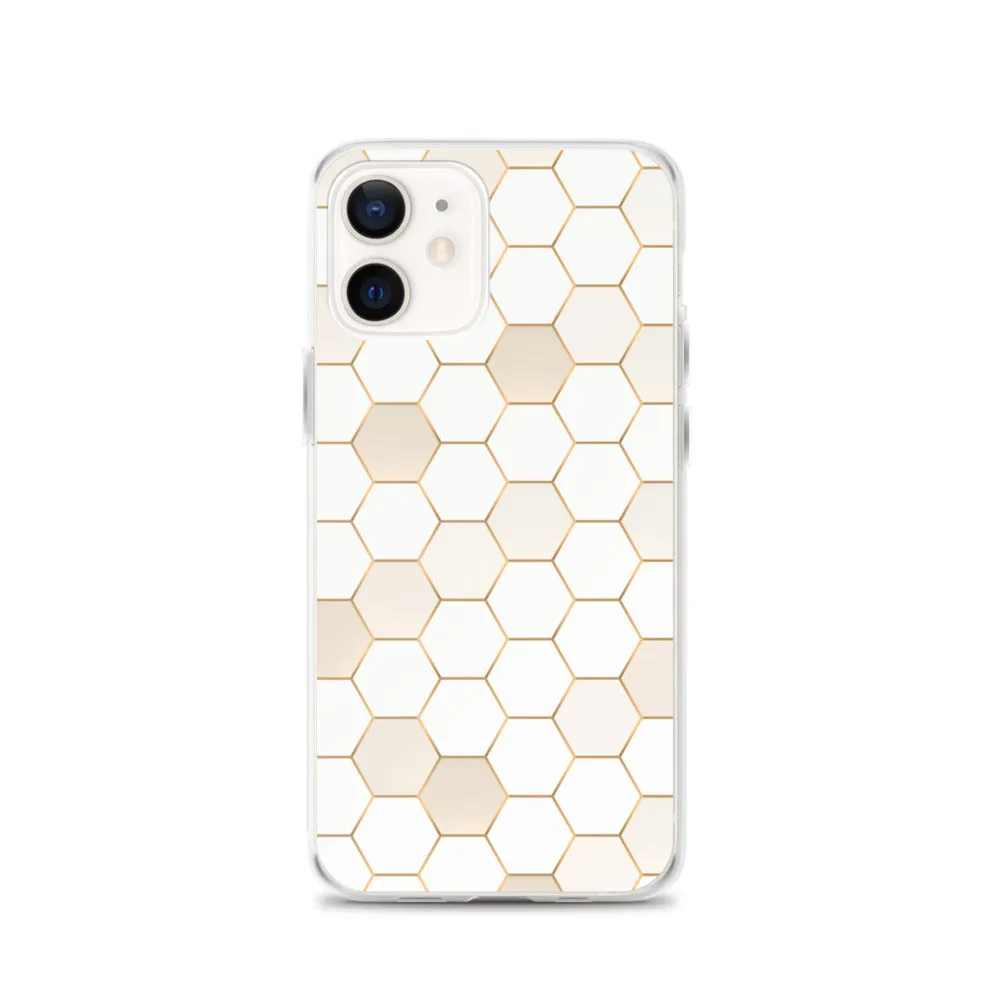 Honeycomb Hexagonal iPhone 15 14 13 12 Pro Max Case, Geographic Print Cute iPhone 11 Mini SE XS XR X 7 8 Cell Phone Cover