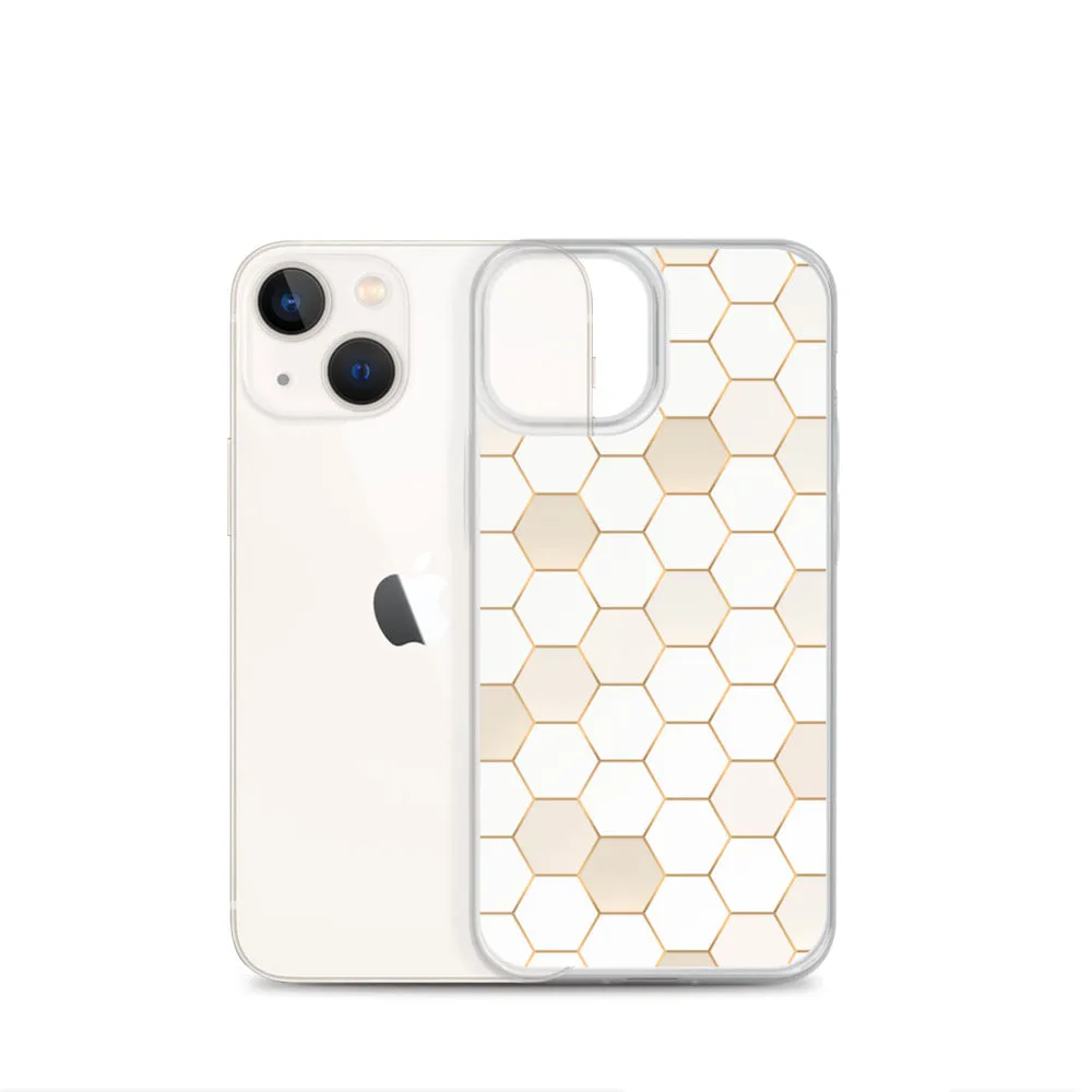 Honeycomb Hexagonal iPhone 15 14 13 12 Pro Max Case, Geographic Print Cute iPhone 11 Mini SE XS XR X 7 8 Cell Phone Cover