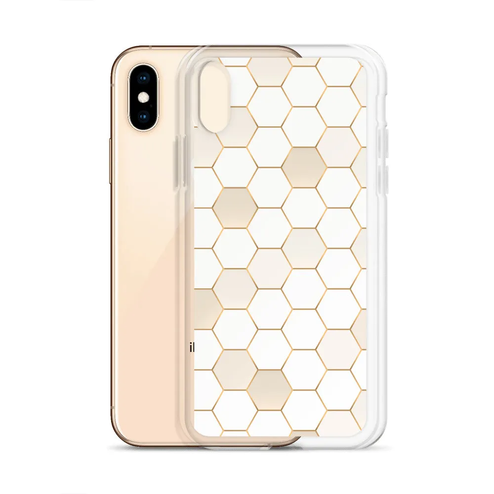 Honeycomb Hexagonal iPhone 15 14 13 12 Pro Max Case, Geographic Print Cute iPhone 11 Mini SE XS XR X 7 8 Cell Phone Cover