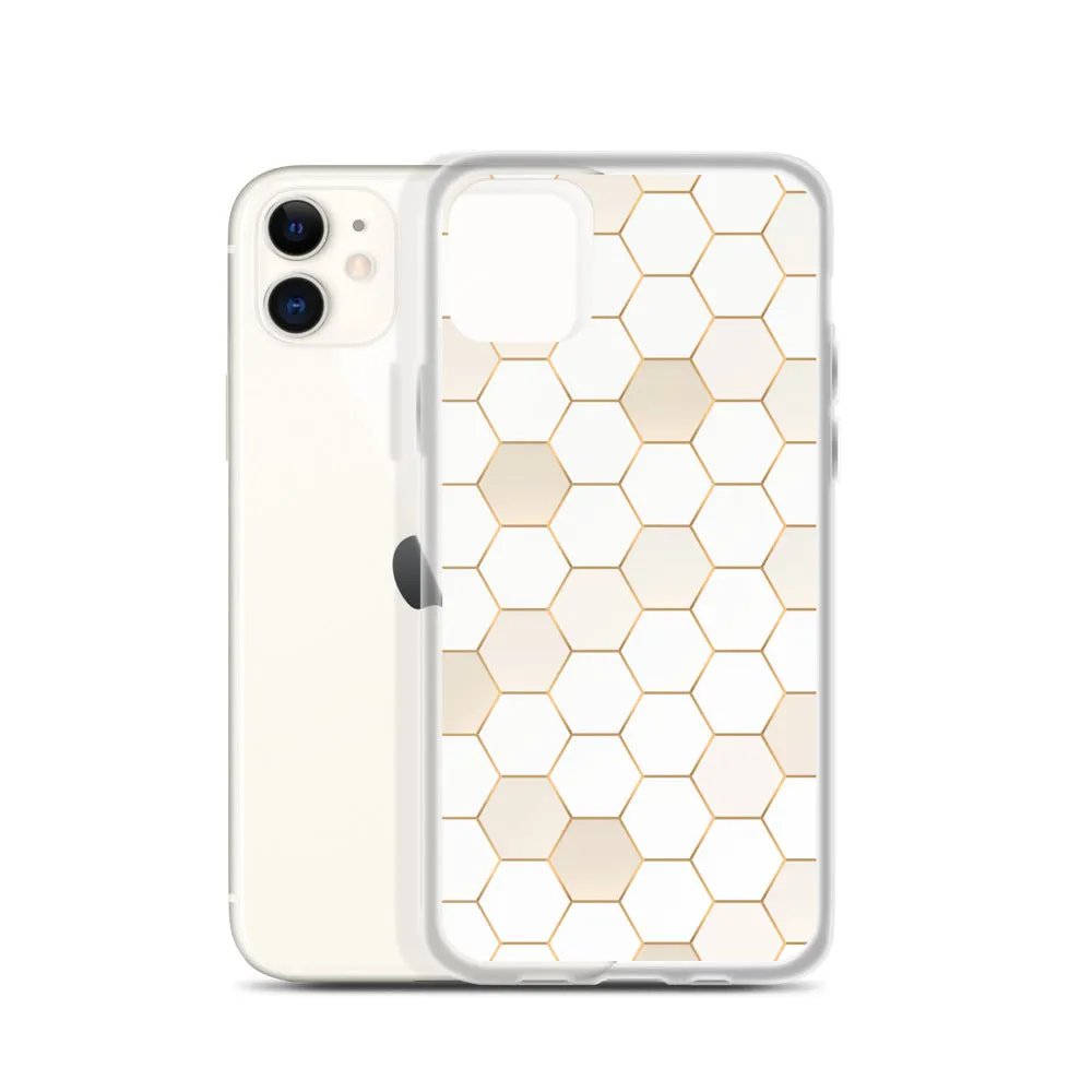 Honeycomb Hexagonal iPhone 15 14 13 12 Pro Max Case, Geographic Print Cute iPhone 11 Mini SE XS XR X 7 8 Cell Phone Cover