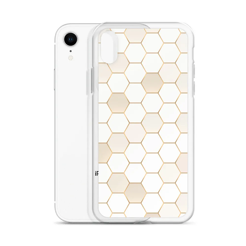 Honeycomb Hexagonal iPhone 15 14 13 12 Pro Max Case, Geographic Print Cute iPhone 11 Mini SE XS XR X 7 8 Cell Phone Cover