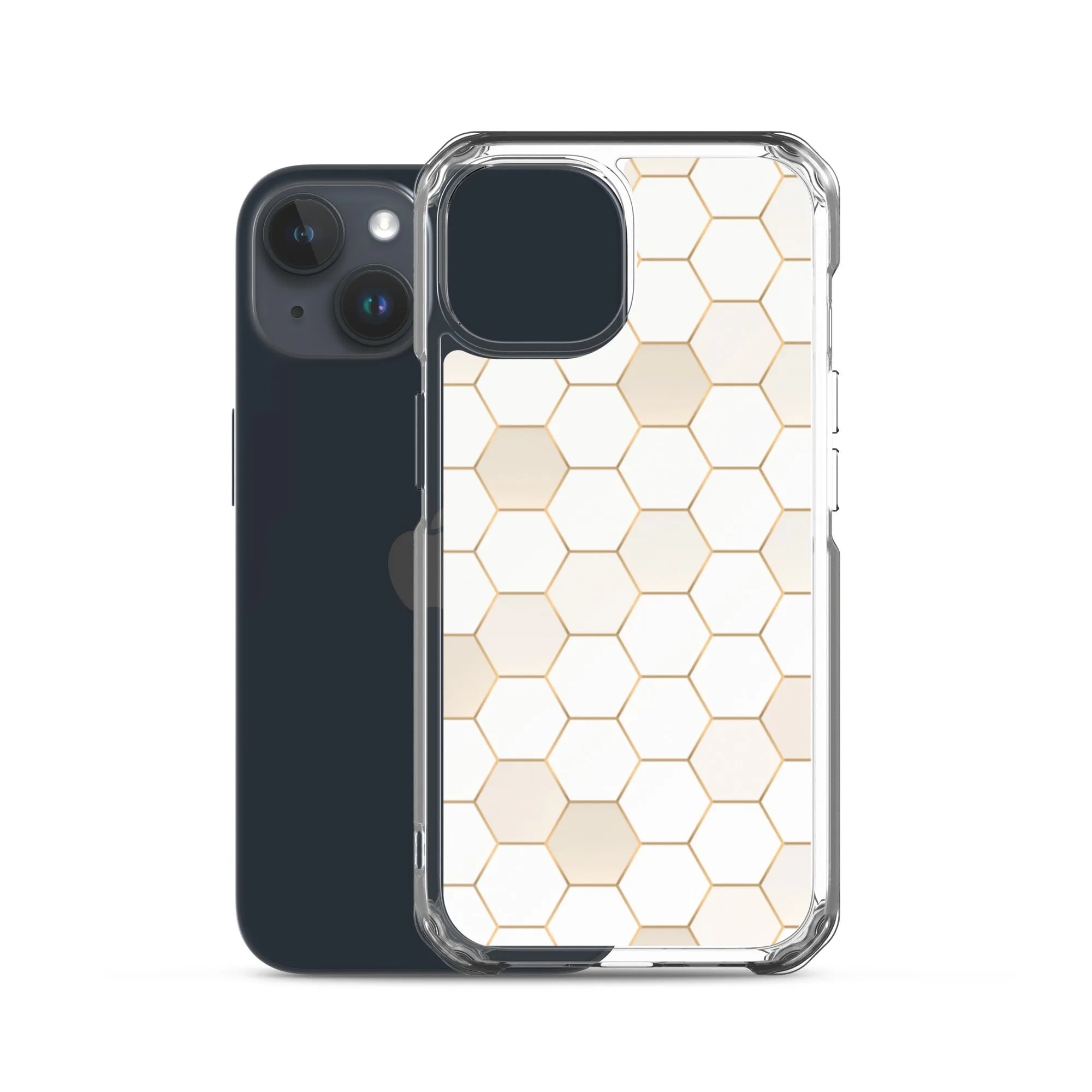 Honeycomb Hexagonal iPhone 15 14 13 12 Pro Max Case, Geographic Print Cute iPhone 11 Mini SE XS XR X 7 8 Cell Phone Cover