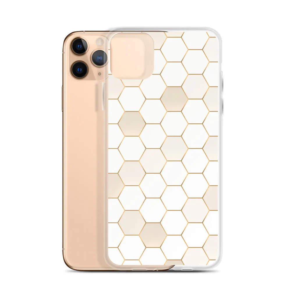 Honeycomb Hexagonal iPhone 15 14 13 12 Pro Max Case, Geographic Print Cute iPhone 11 Mini SE XS XR X 7 8 Cell Phone Cover