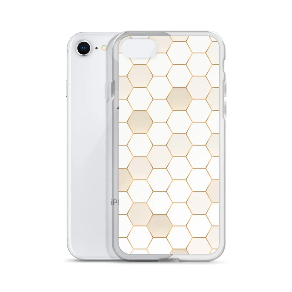 Honeycomb Hexagonal iPhone 15 14 13 12 Pro Max Case, Geographic Print Cute iPhone 11 Mini SE XS XR X 7 8 Cell Phone Cover