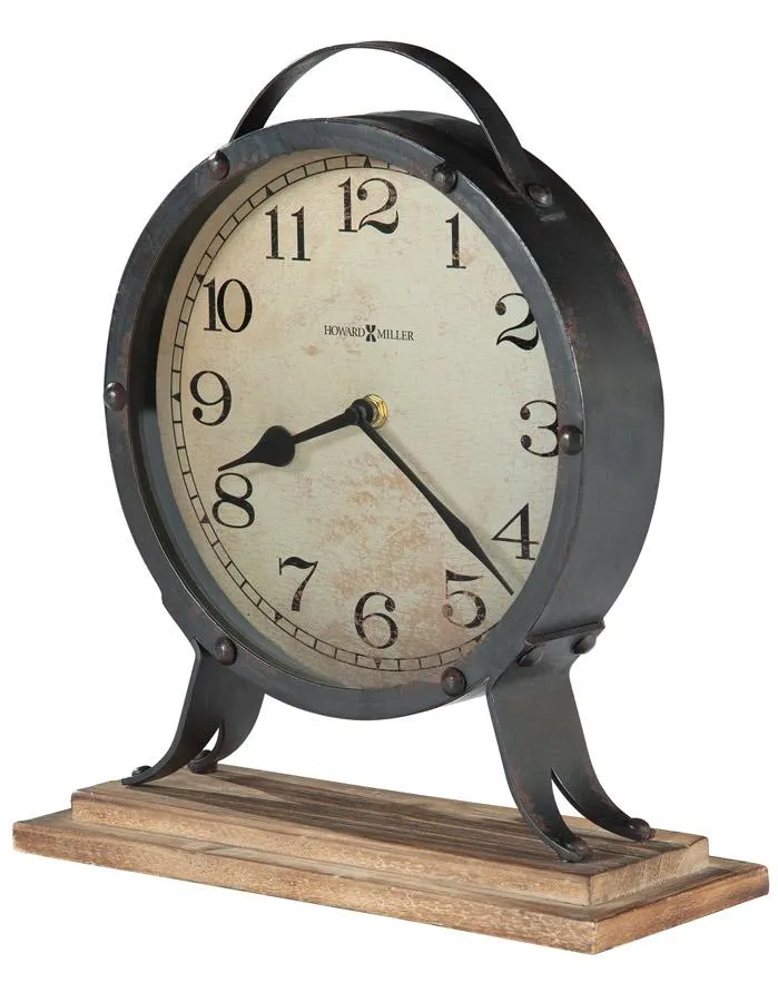 Howard Miller Gravelyn Mantel Clock - Metal Case - Wooden Base - Felt Bottom