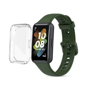 Huawei Watch Band 7 | Silicone Watch Band Strap   TPU Watch Case | Dark Green