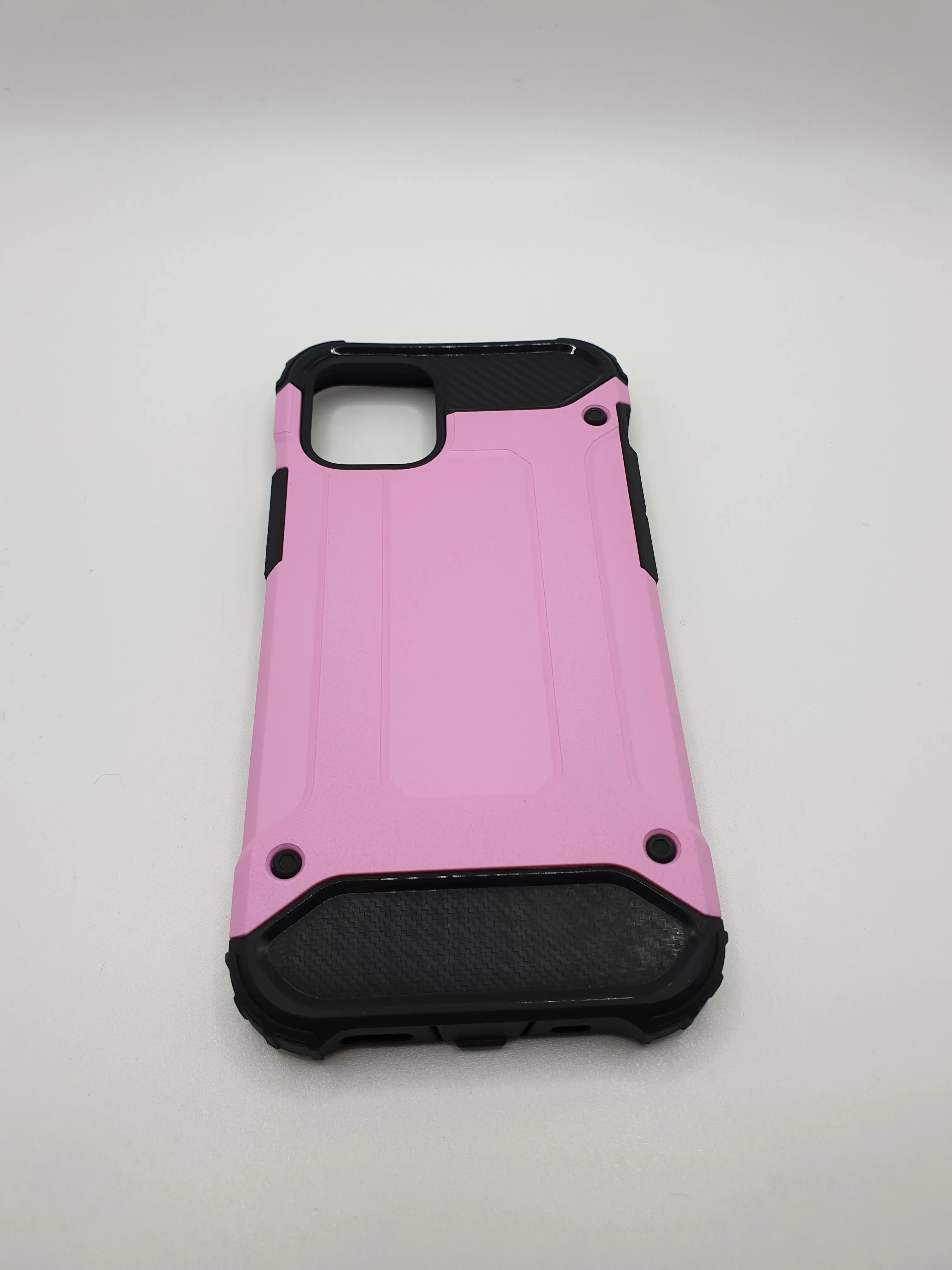 iPhone 12 Mini 5.4" Slim Armour Protection Case Cover Black & Pink Tough Durable Design