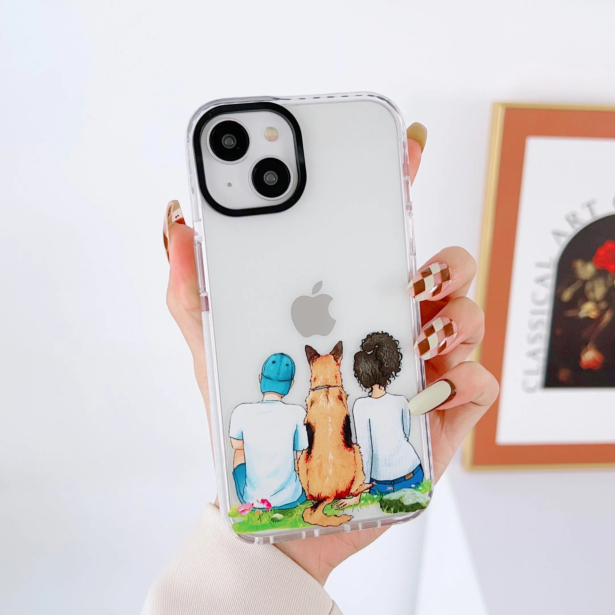 iPhone Impact Proof Customised Silicon Case ( Couple With A Dog )