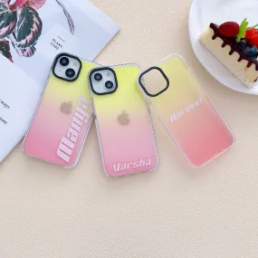 iPhone Impact Proof Customised Silicon Case ( Yellow And Pink Gradeint )