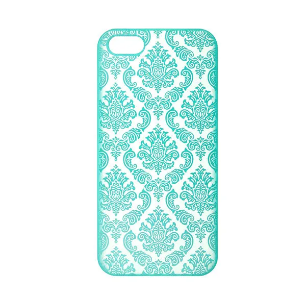 iPhone SE Case | iPhone 5S/5 Case, Ultra Slim Damask Vintage Case Cover - Teal