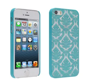 iPhone SE Case | iPhone 5S/5 Case, Ultra Slim Damask Vintage Case Cover - Teal