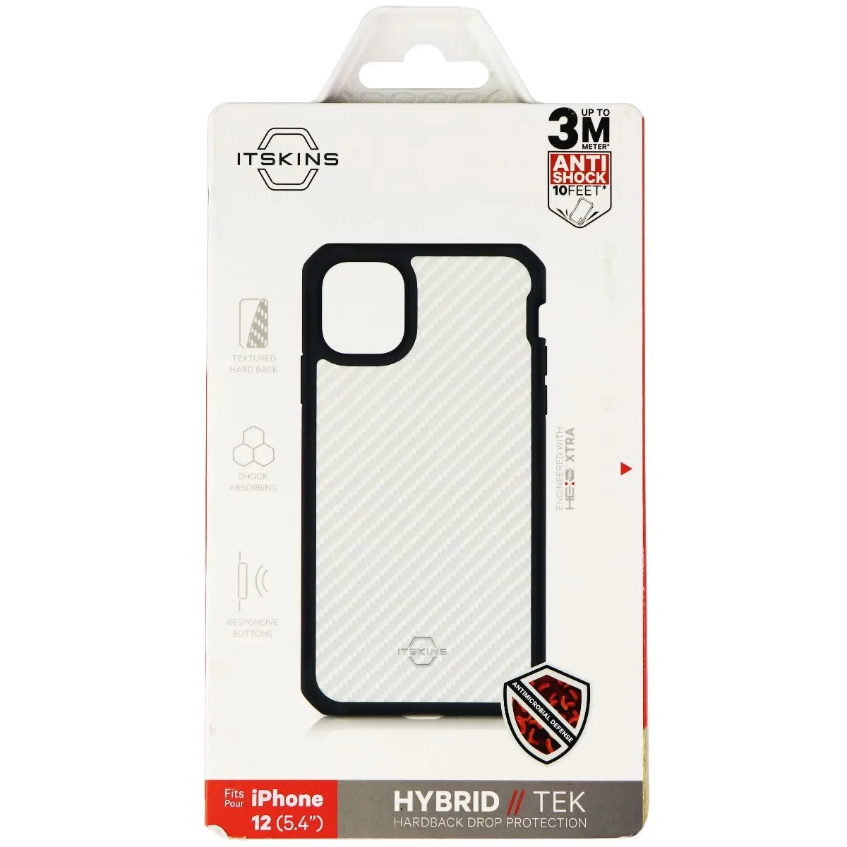 ITSKINS Hybrid Tek Protective Case for Apple iPhone 12 Mini - Black/Clear