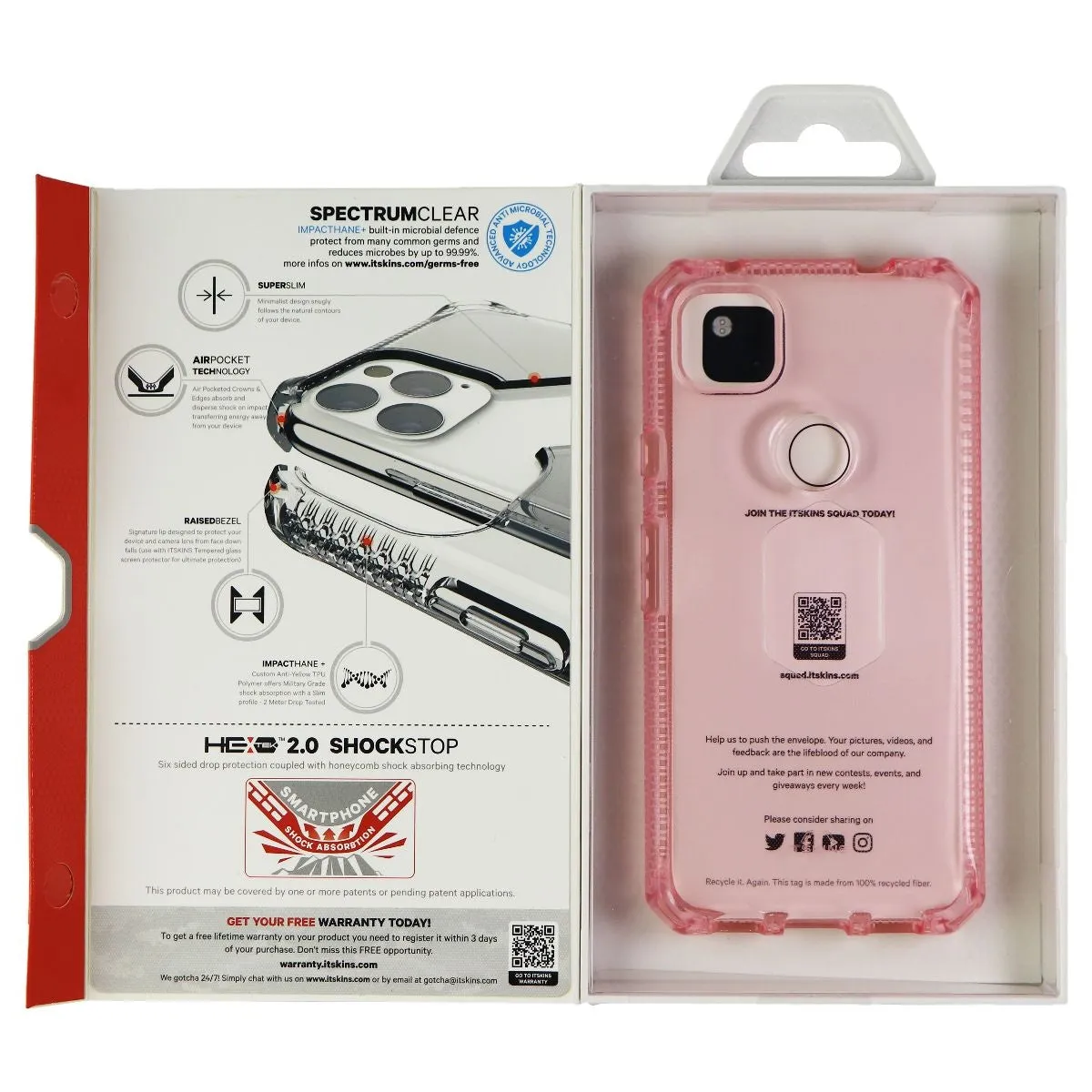 ITSKINS Spectrum Clear Series Case for Google Pixel 4a (5G) - Light Pink