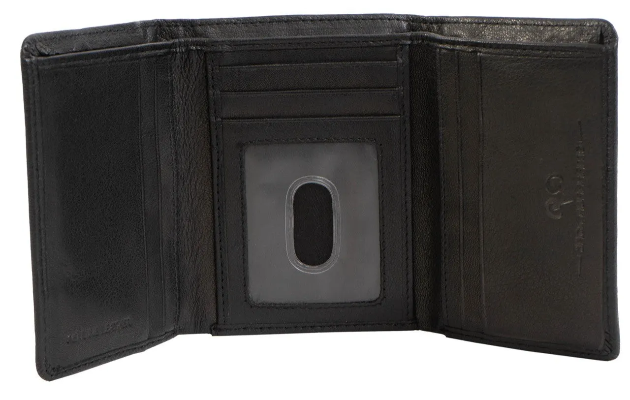 Jack Abrahams Tri-Fold RFID Wallet With ID Window Pocket