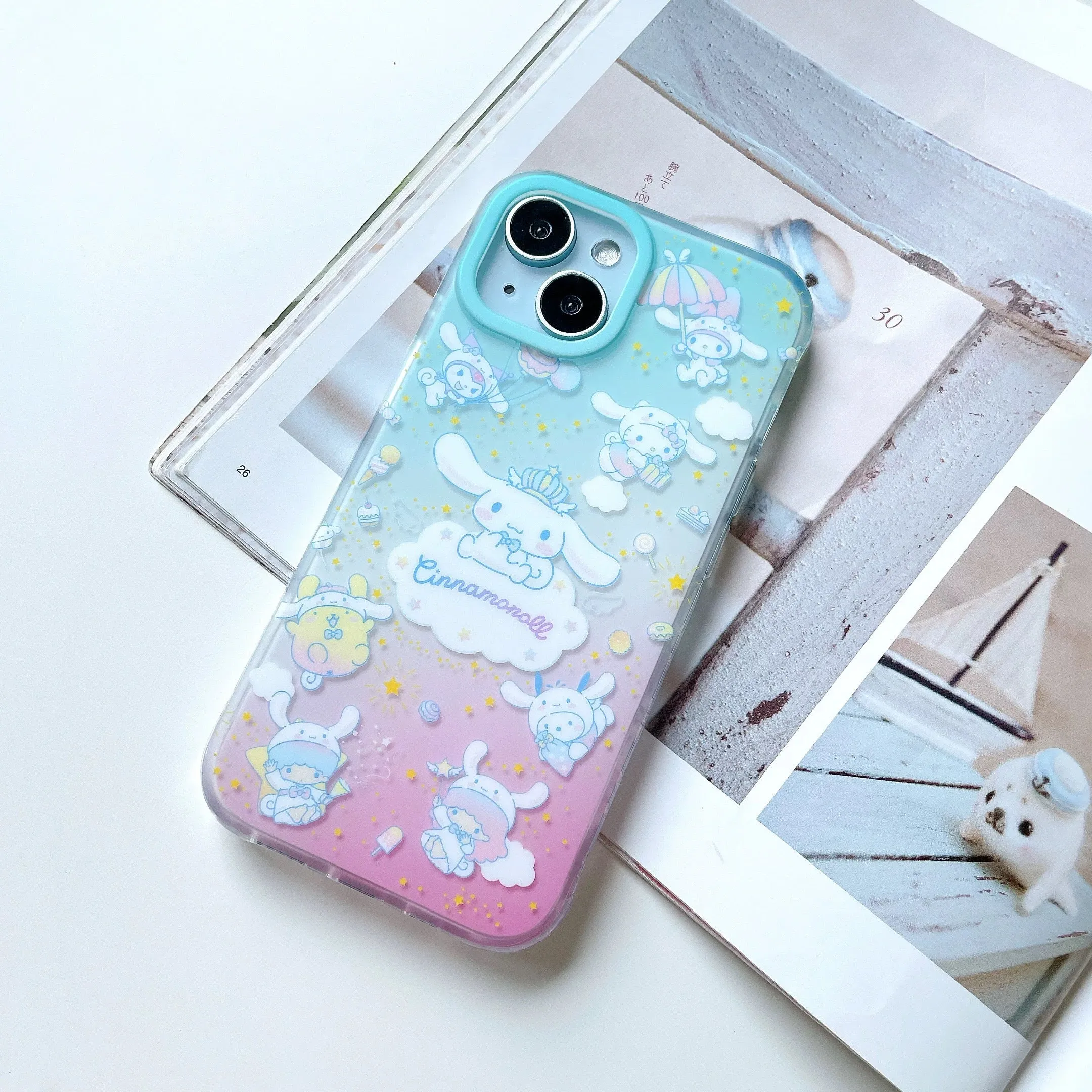 Japanese Cartoon Sanrio Cinnamoroll Party with Friends - iPhone Case 13 14 15 Pro Promax