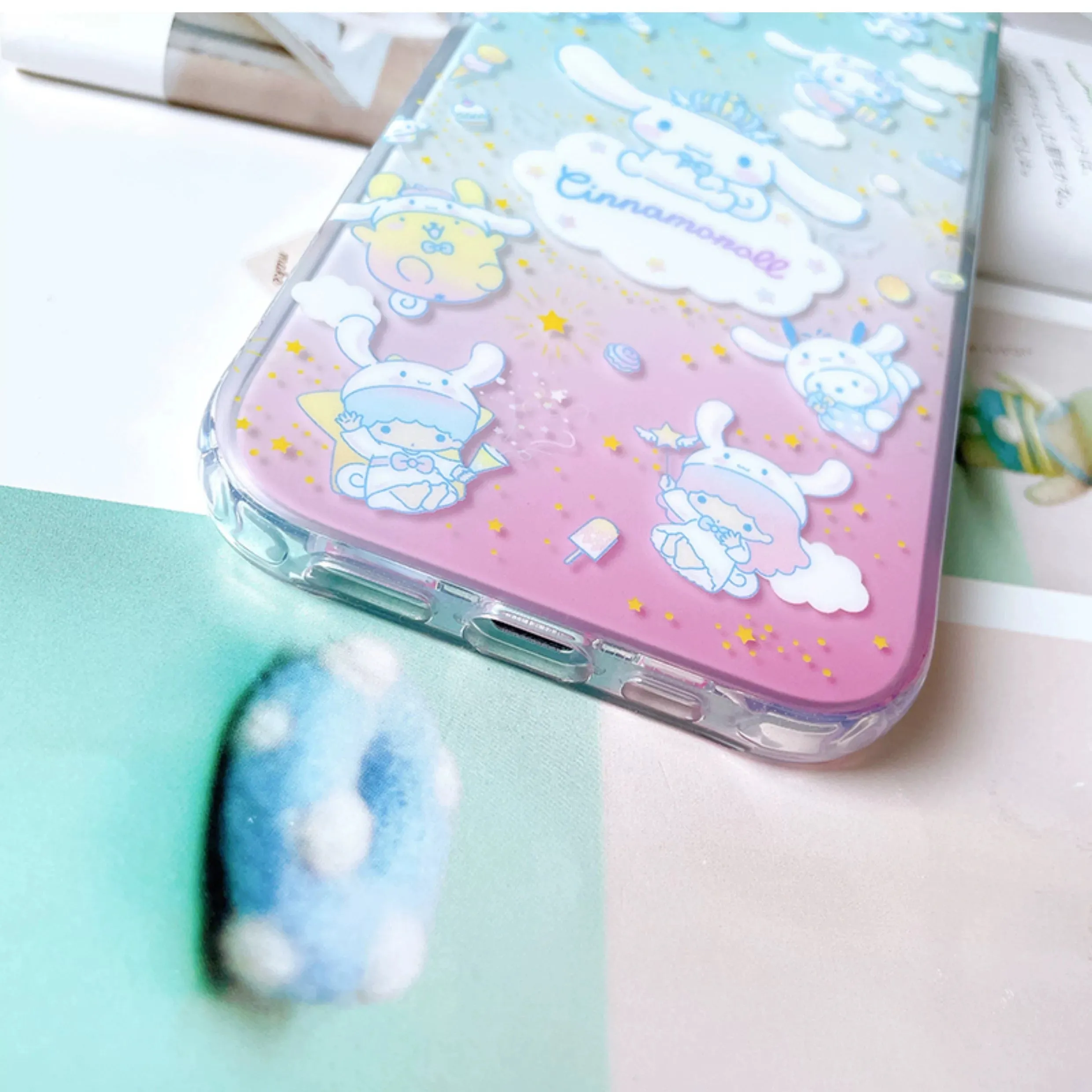 Japanese Cartoon Sanrio Cinnamoroll Party with Friends - iPhone Case 13 14 15 Pro Promax