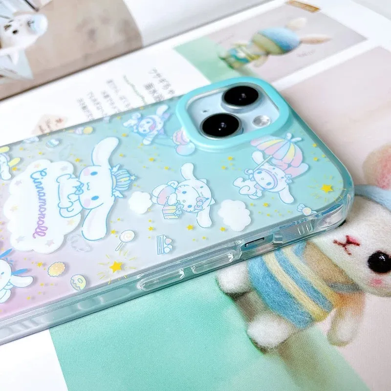 Japanese Cartoon Sanrio Cinnamoroll Party with Friends - iPhone Case 13 14 15 Pro Promax