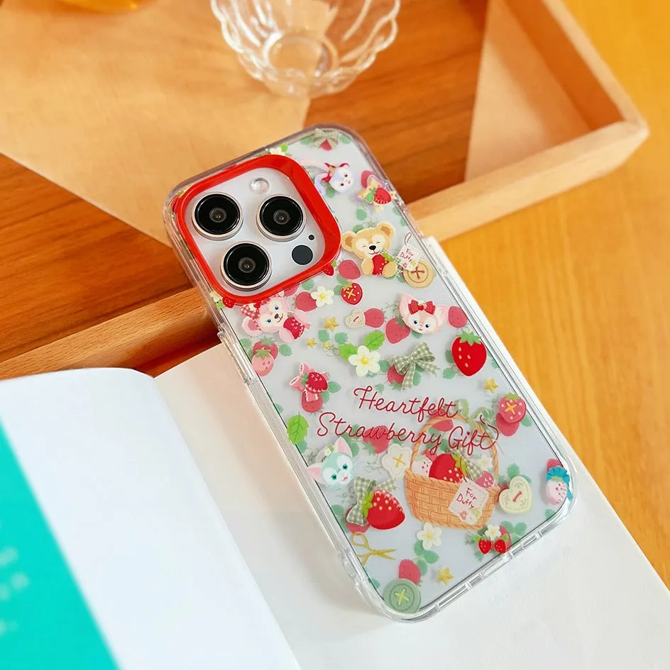 Japanese Cartoon Teddy Bear StellaLou ShellieMay | Strawberry Season iPhone Case 13 14 15 Pro Promax