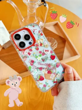 Japanese Cartoon Teddy Bear StellaLou ShellieMay | Strawberry Season iPhone Case 13 14 15 Pro Promax