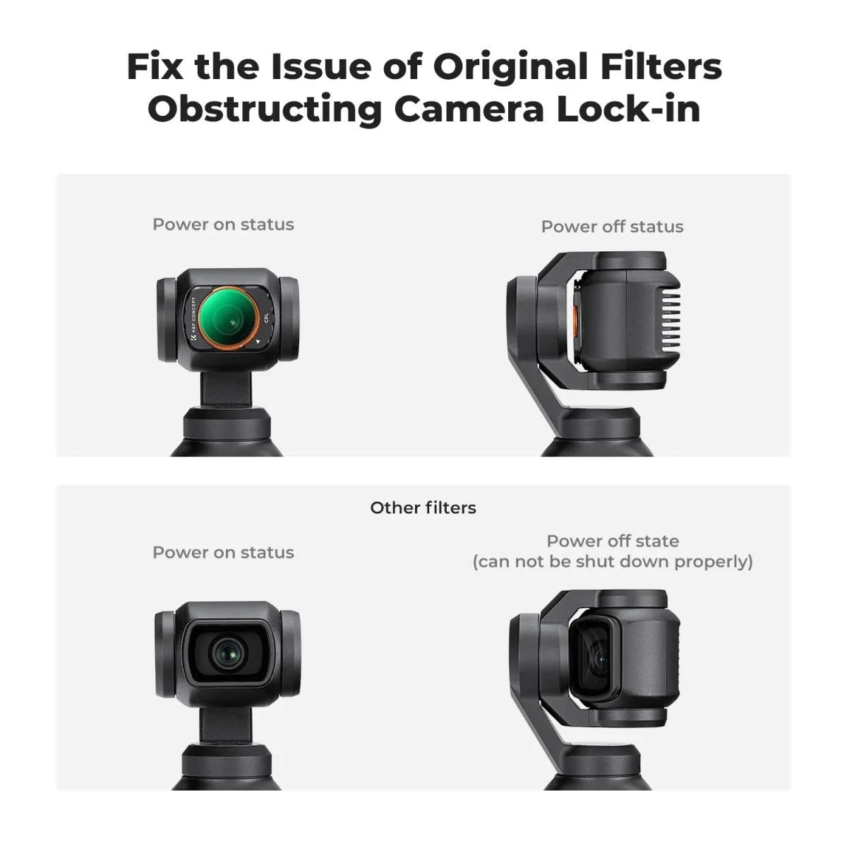 K&F Concept CPL Polarizing   ND16 - ND256 Neutral Density Magnetic Lens Filter Set for DJI Osmo Pocket 3 with (4 5 6 Stops) 8K Ultra HD, 28 Multi-Layer Anti-Scratch Waterproof Coating, Top AGC Glass | SKU-2150