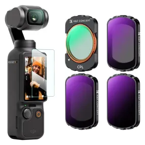 K&F Concept CPL Polarizing   ND16 - ND256 Neutral Density Magnetic Lens Filter Set for DJI Osmo Pocket 3 with (4 5 6 Stops) 8K Ultra HD, 28 Multi-Layer Anti-Scratch Waterproof Coating, Top AGC Glass | SKU-2150