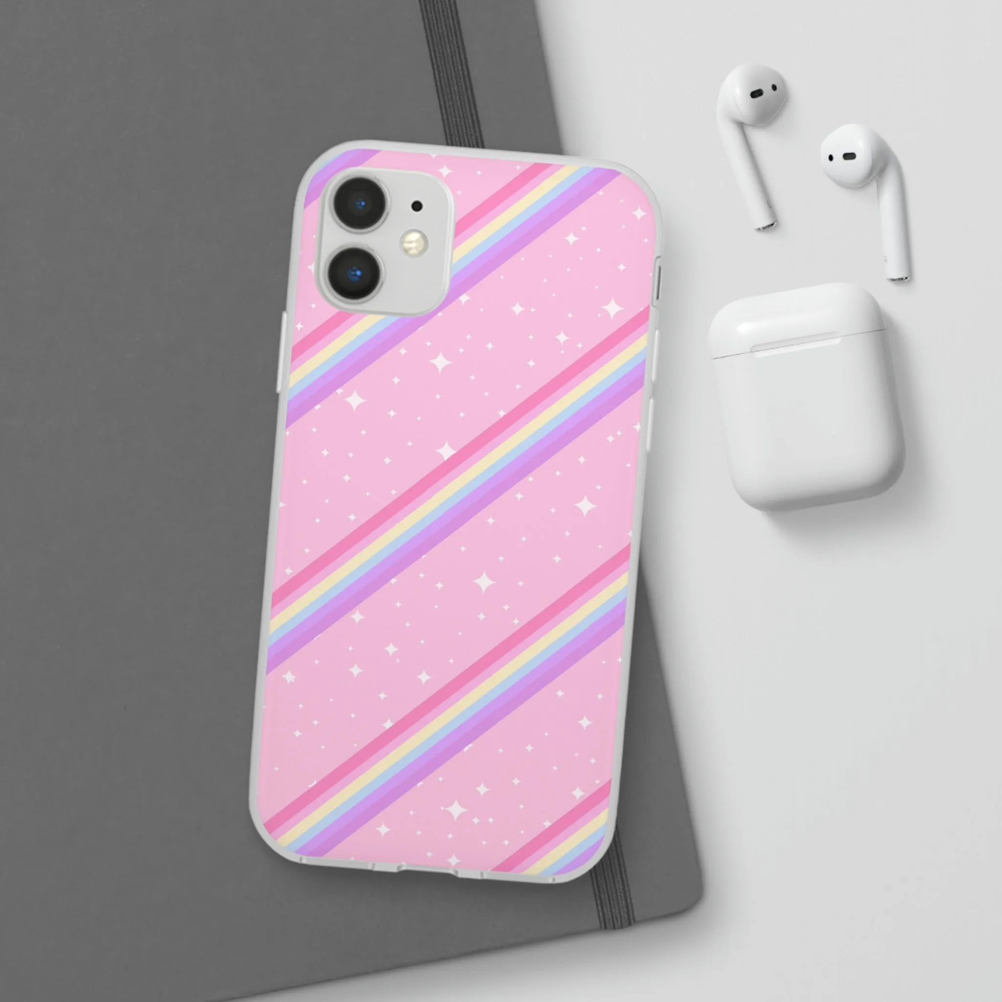 Kawaii Sparkle Cake Rainbow Beam Flexi Phone Case