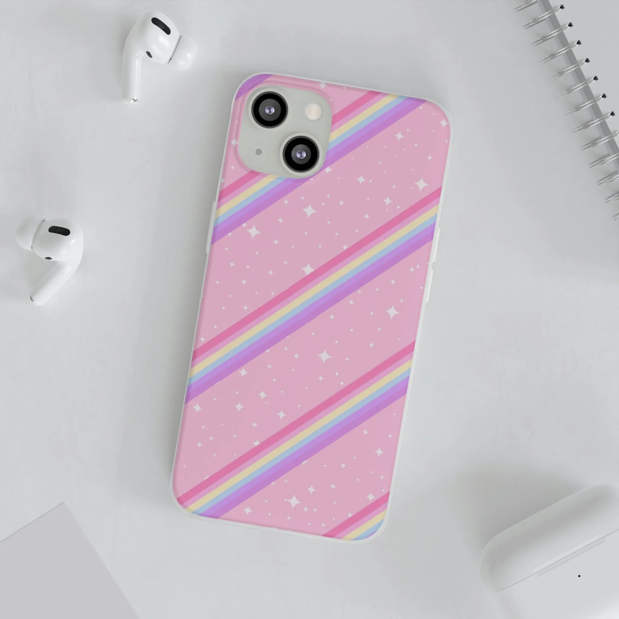 Kawaii Sparkle Cake Rainbow Beam Flexi Phone Case