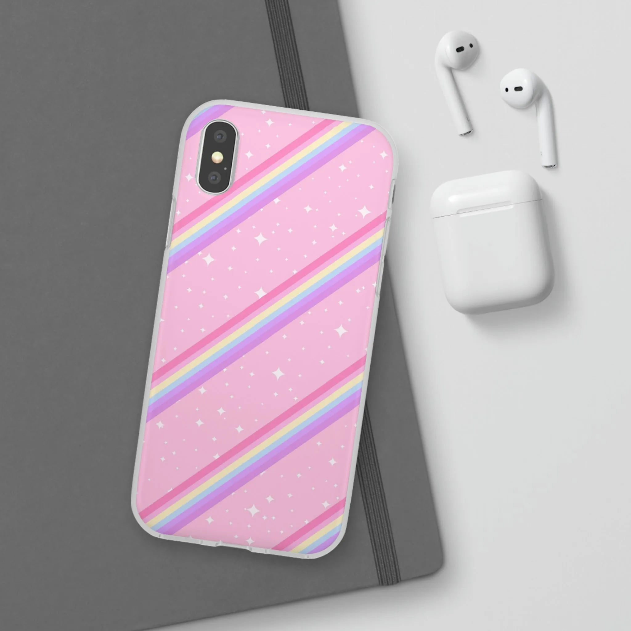 Kawaii Sparkle Cake Rainbow Beam Flexi Phone Case