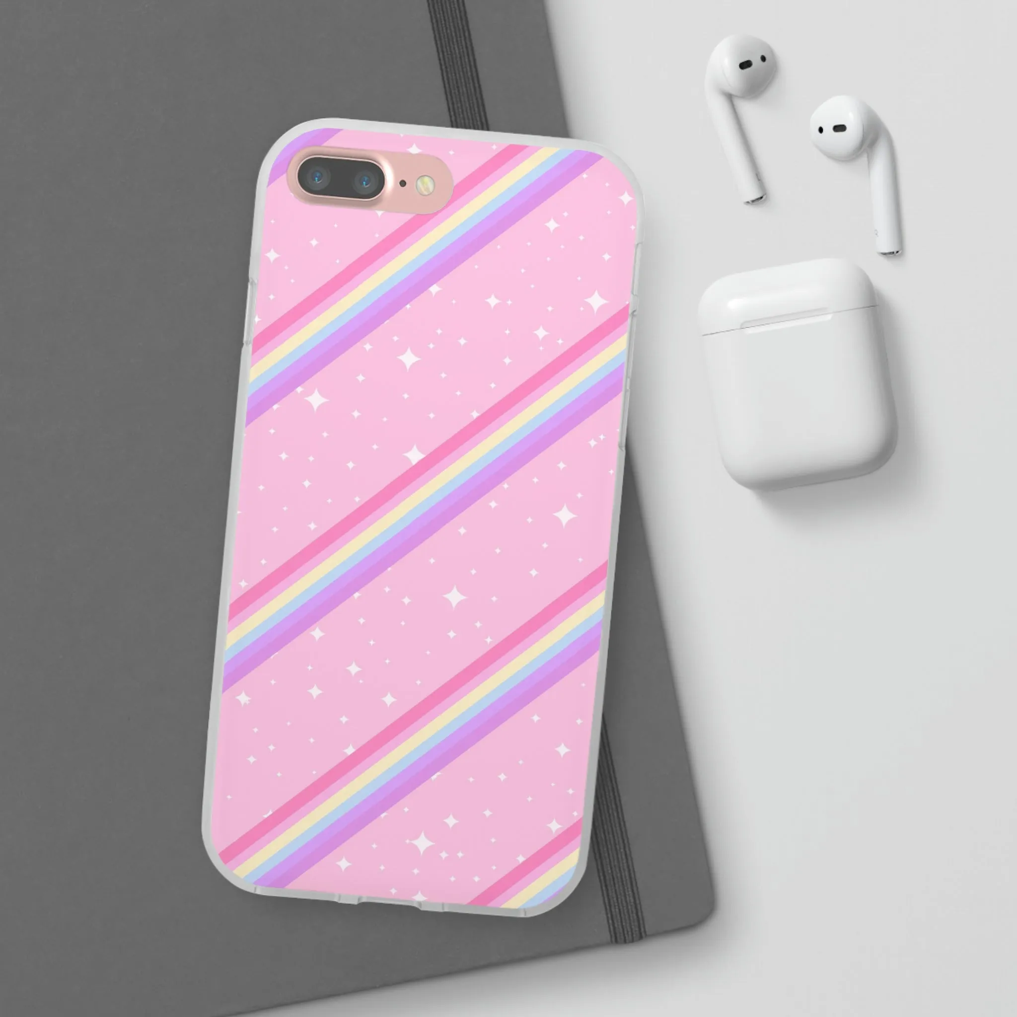 Kawaii Sparkle Cake Rainbow Beam Flexi Phone Case