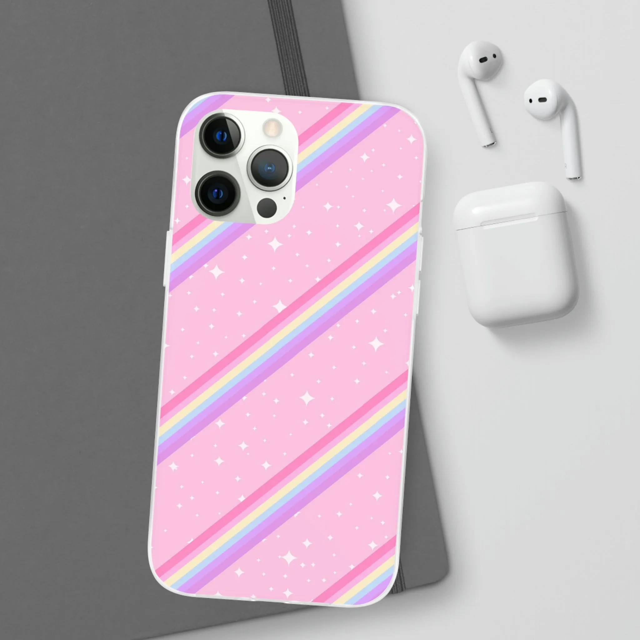 Kawaii Sparkle Cake Rainbow Beam Flexi Phone Case