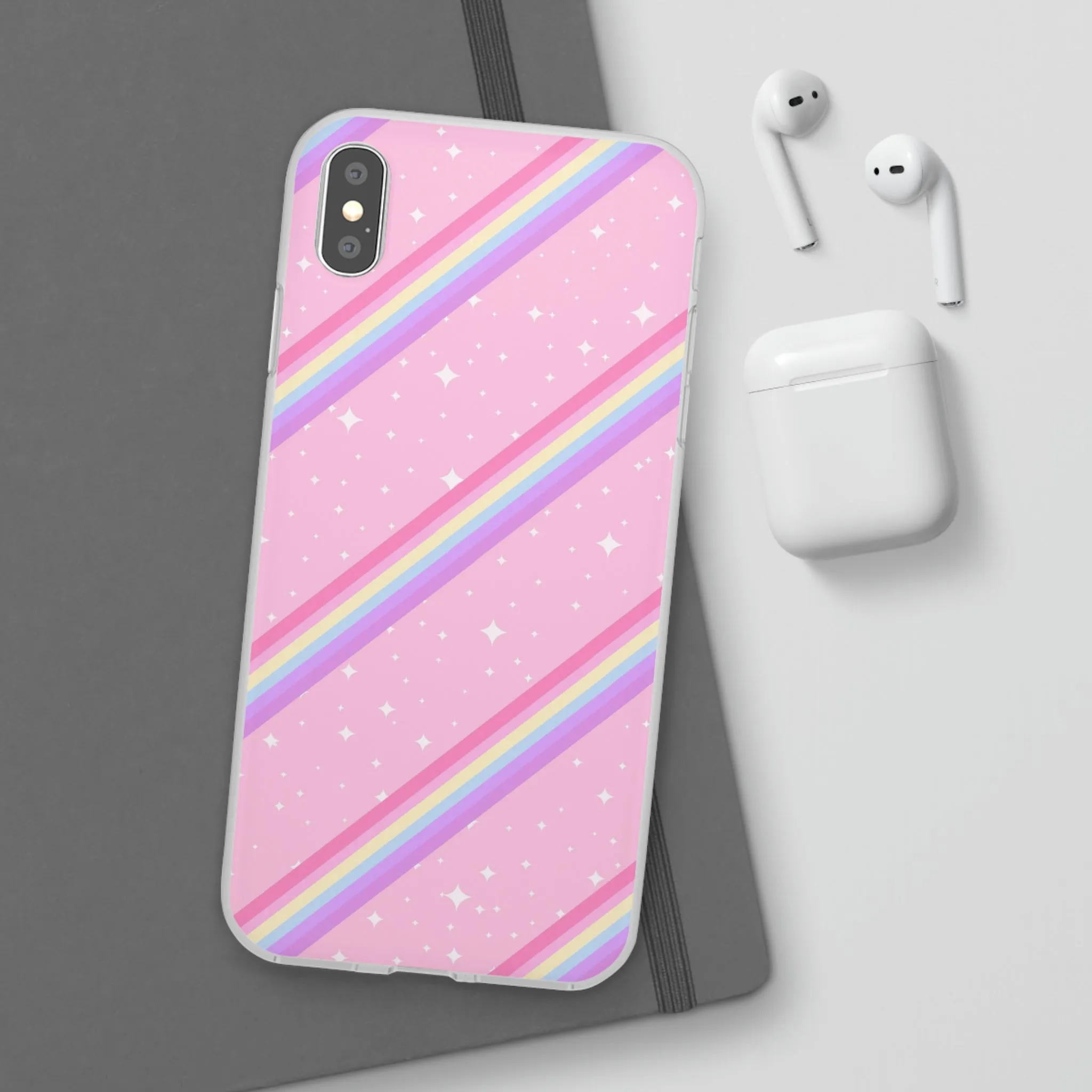 Kawaii Sparkle Cake Rainbow Beam Flexi Phone Case