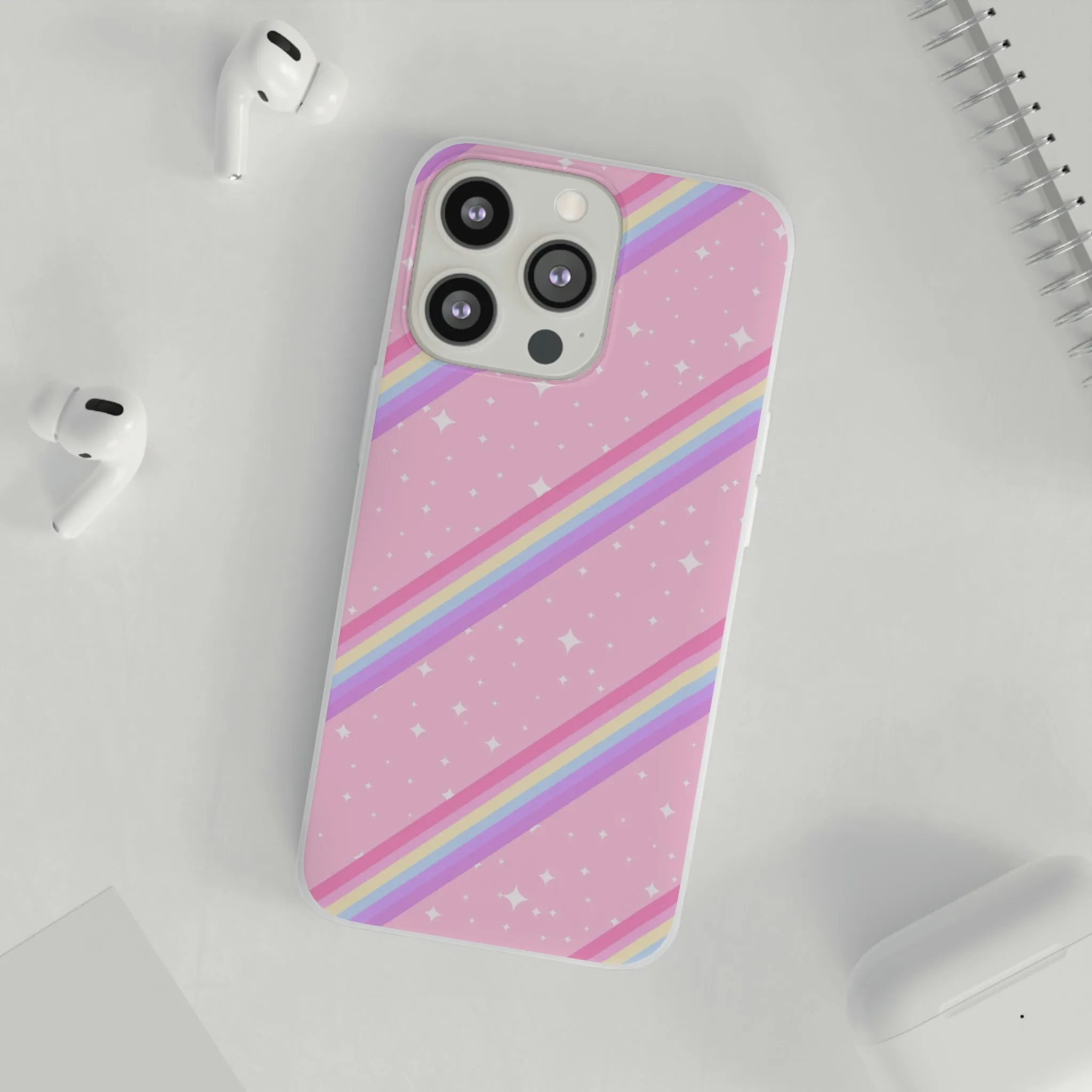 Kawaii Sparkle Cake Rainbow Beam Flexi Phone Case