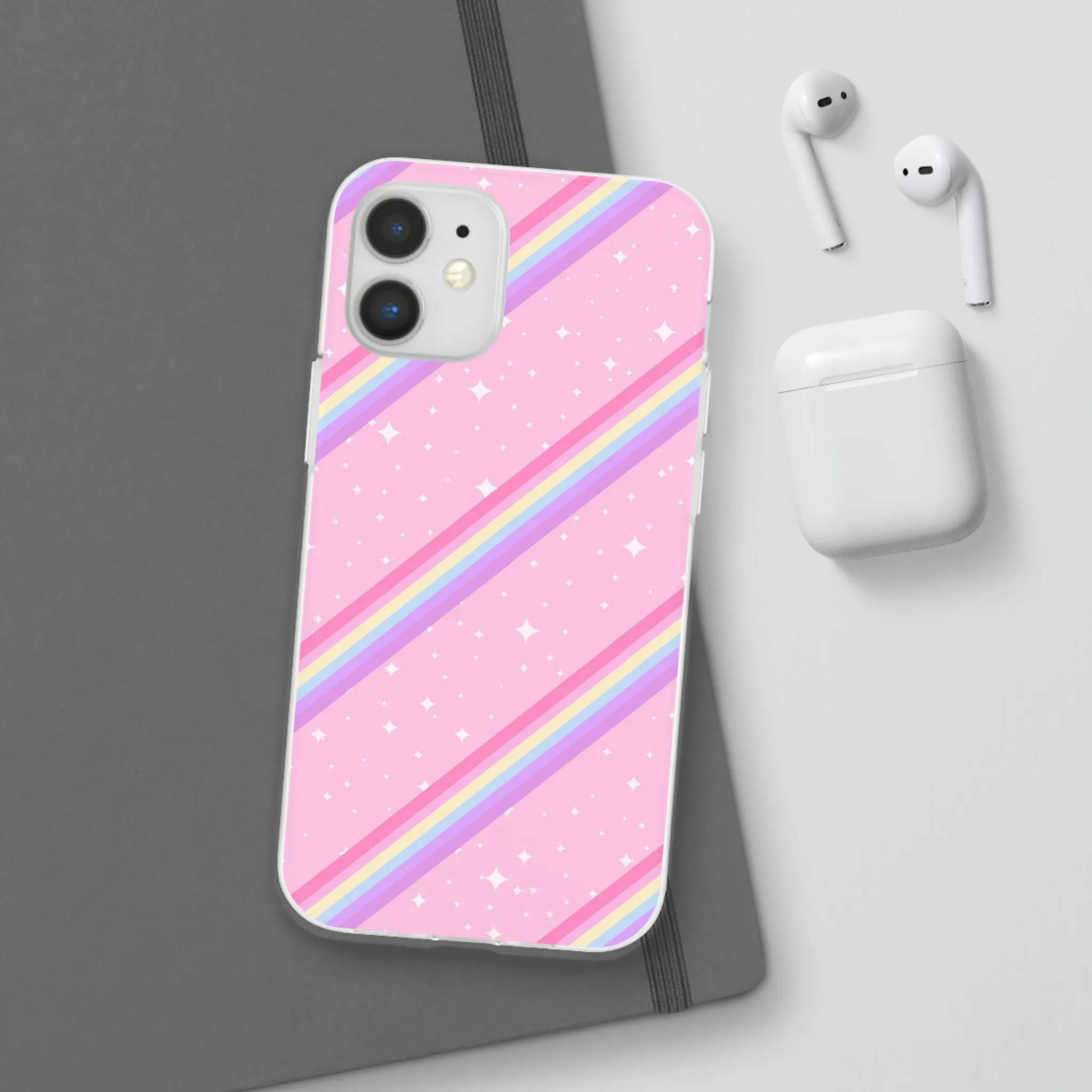 Kawaii Sparkle Cake Rainbow Beam Flexi Phone Case